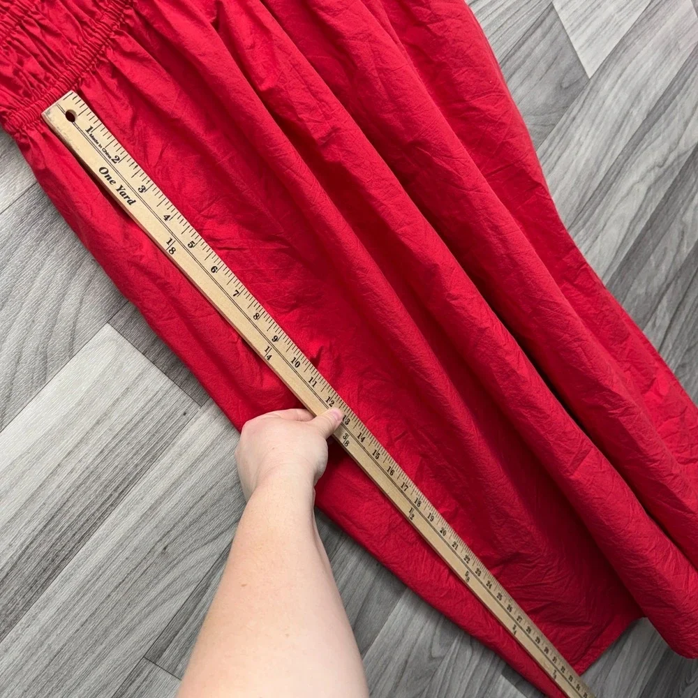 Universal Thread Maxi Dress Women's XL Red Empire Waist Sleeveless V-Neck Pocket